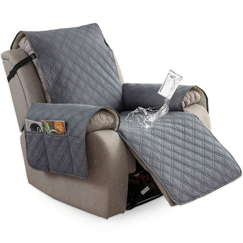 100% Waterproof Recliner Chair Cover, Non Slip Covers For Recliner Chair With Pocket, Washable Reclining Chair/Furniture Protector For Pets